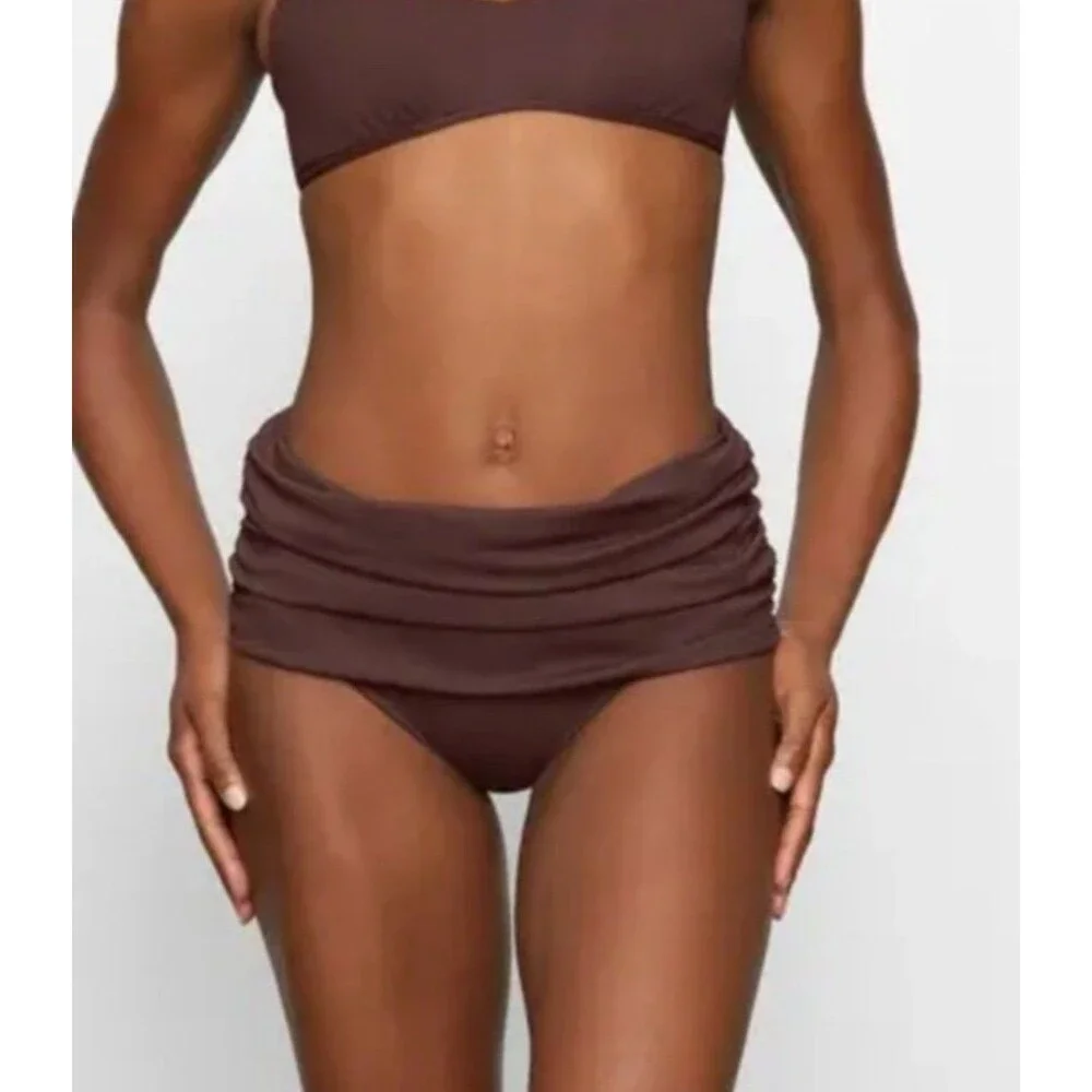 Skims Sculpting High Waist Swim Bottom Cocoa